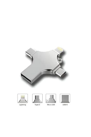 Dk04 64gb 4in1 Usb 2.0 + Type-c + Micro + Lightning Flash Sürücü