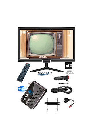 Snrelk 12v Karavan Tekne Yat Araç Uyumlu 49 Ekran Çanaklı-çanaksız Wifi Uydu Alıcılı Full Set Monitör Tv