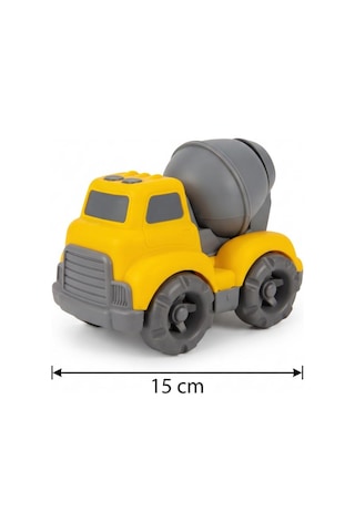 Eğitici Ve Güvenli Oyuncak Beton Mikseri Gerçekçi Tasarımlı Dönebilen Kazanlı 15 Cm Oyuncak Mikser