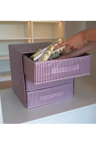 Çok Amaçlı 3 Bölmeli Organizer - Çekmece İçi Çorap Çamaşır Ve Ofis Masaüstü Düzenleyici Kutu Renkli