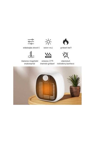 Pazly 1000w Taşınabilir Ptc Seramik Isıtıcı, Beyaz, Ev & Ofis İçin Hızlı Verimli Isınma