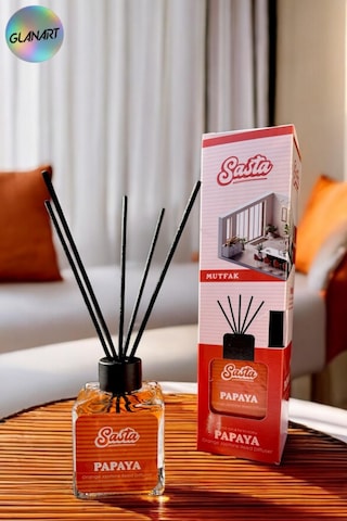 Sasta 100 Ml Saten Çubuklu Bambu Ortam Kokusu Mutfak Papaya Tropikal Meyveler