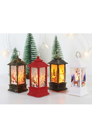 Konesam Küçük Karbon Adlı Noel Feneri - Pvc Materyal, Isınak Işık, Masaüstü/asma Dekorasyon, Paketli Yeni Model