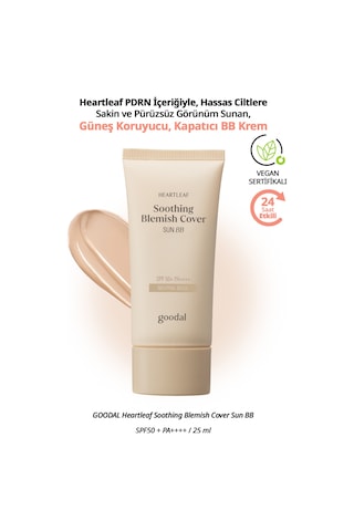 Hassas Ciltlere Uygun Kapatıcı Bb Krem Goodal Heartleaf Soothing Blemish Cover Sun Bb Spf50+ Neutral Beige