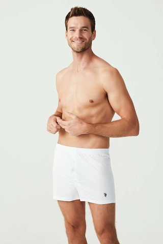 U.S. Polo Assn. Erkek Boxer Şort Beyaz 80054