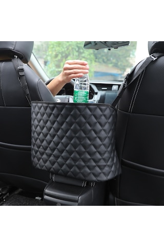Hombey Araba Koltuk Arası Siyah Organizer Çanta, Arka Koltuk Çekmecesi, Araç İçi Dekor Ve Saklama Ürünü