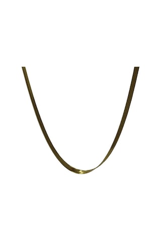 İtalyan 4 Mm Sarı Çelik Ezme Zincir 45 Cm altın