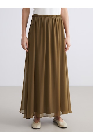Lcw Modest Haki Beli Lastikli Kloş Etek