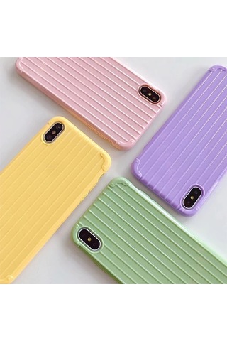 Ally Apple iPhone Uyumlu Xs Apple iPhone Uyumlu X Trunk Lines İnce Soft Silikon Kılıf- 5775 Çok Renkli