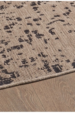 Bohem Tarz Geometrik Desenli Pamuk Taban Bej Renk Şönil Kilim