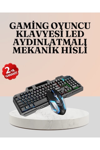 Rgb Aydınlatmalı Oyuncu Klavye Mouse Mekanik Hissiyat, Maksimum Kontrol Optik