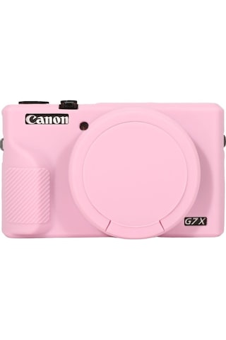 Canon Powershot G7 X Mark Iıı Uyumlu Silikon Koruyucu Kılıf,yumuşak, Darbeye Dayanıklı Kompakt Kamera Çantaları Pembe