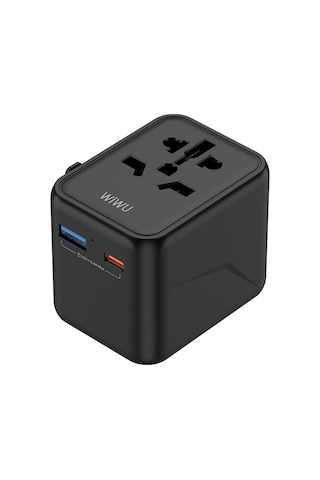 Wiwu Wi-ua012 Çoklu Universal Tr/us/uk/aus/eu Uyumlu Seyahat Şarj Adaptörü 12w Siyah