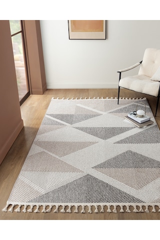 Madame Coco Grelot Saçaklı Halı - Gri - 200x300 Cm 8684427028773