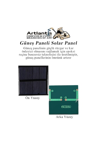 Güneş Paneli Solar Panel 6x6 Cm 5.5 Volt 100 Ma 1 Adet Güneş Enerjisi Okul Sınıf Deney Çalışmaları 60x60 Mm