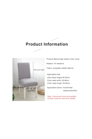 Maiyame Ev/hotel Restoran Ofis Koltuk Kılıfı, Yüksek Esnek Poliester, Kalın Fleece, Boyut Özel, Metal Gri, Tüm Mevsimler Gri