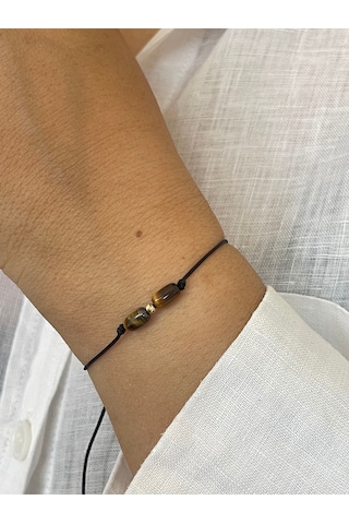 14 Ayar Altın Dorika Detaylı Doğal Kaplangözü Taşlı Altın Bileklik Altın