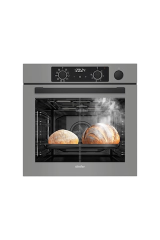 Simfer 8246 11 Fonksiyon Steam Master Ankastre Fırın Gri Cam Dijital