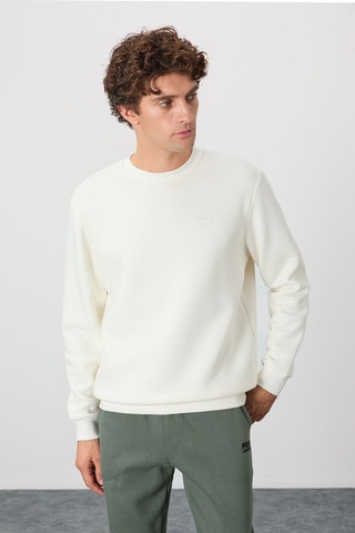 Air Jones Tommy Life Omar Ekru Şardonlu Erkek Sweatshirt - 88137 Ekru