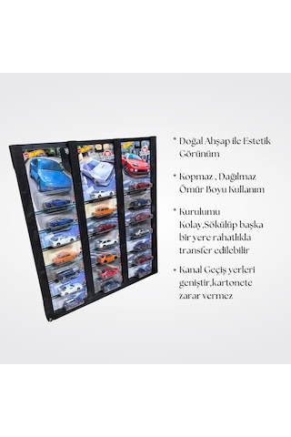 Premium Kart Sergileme Standı, Kartonet Doğal Ahşap Sergileme Vitrini, Oyuncak Araba Rafı Diğer