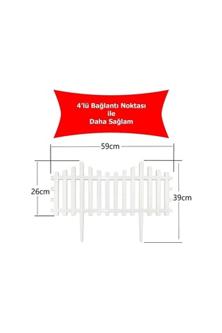 Armarks Dekoratif Plastik Peyzaj Modern Bahçe Çiti 5. 90 Metre 39 x 59 CM 10 Adet