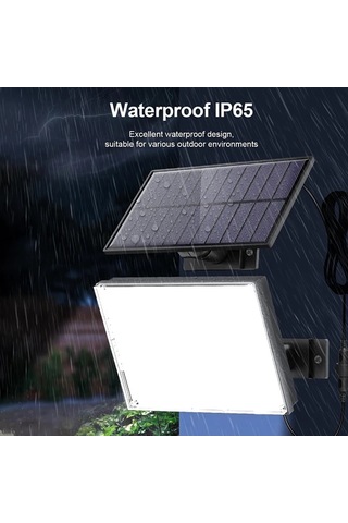 Beyaz Işık Dış Mekan Solar Aydınlatma, 400 Led Hareket Sensörlü Bahçe Duvar Lambası, 120 Aydınlatma Açısı, 5.03 Metre Kablolu Beyaz Işık