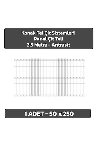 1 Adet Panel Çit Teli 50x250 Cm - Antrasit