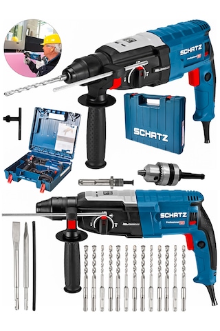 Schatz Profesyonel 850w Metal Şanzıman 2-28mm Kırıcı Delici Hilti Elektrikli Darbeli Matkap + 15 Uç