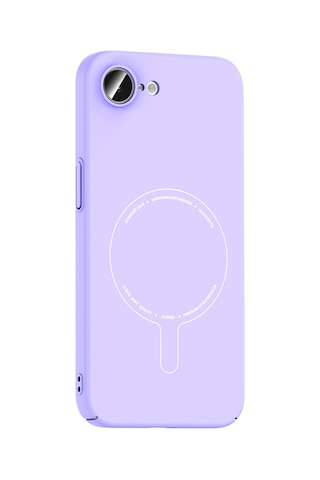 Maks Technology iPhone Uyumlu 16e Kılıf M-safe Şarj Özellikli Kamera Korumalı Mkst Elio Sert Pc Kapak - Lila