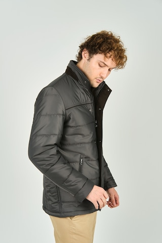 Daynax Erkek İçi Kürklü Dik Yaka Çıtçıt Ve Fermuar Kapamalı Mont Kaban 5300 Füme Füme