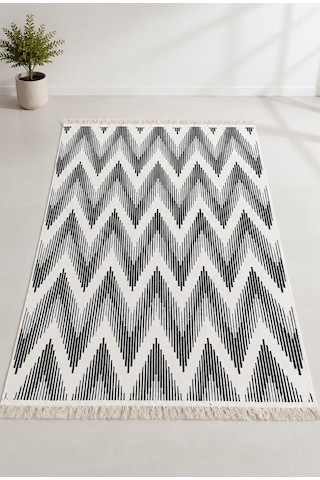 Kilim Paspas Çok Amaçlı Halı Makinede Yıkanabilir Toz Yapmaz Siyah 2
