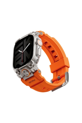 Watch Ultra 49mm Uyumlu Skinarma Talon Serisi Suya Dayanıklı Silikon Kordon Turuncu