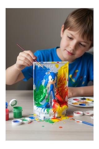 Sonic Figürü 3d Taş Eğlenceli Boyama Etkinliği 3+ Yaş İçin