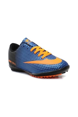 Walked 401-25 Çocuk Halı Saha Krampon Mavi Turuncu 31-35 Mavi