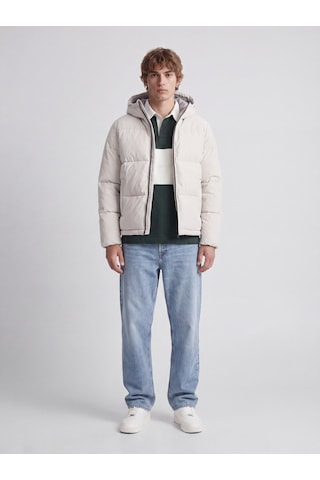 Jack & Jones Erkek Ayarlanabilir Bagcikli Kapüsonlu Puffer Ceket - Galaxy - 12303930 Moonbeam