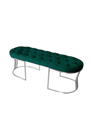 VİEGO SILVER YEŞİL-Kapitoneli Model Puf&Bench&Koltuk-Oturak-Uzun Makyaj Puff-Yatak Odası Ucu&Önü