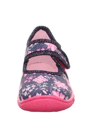 Superfit Belinda Kız Çocuk Ev Kreş Ayakkabısı Çiçek Desenli - Lacivert Pembe 800288-8100 Lacivert - Pembe