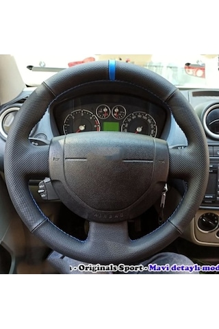 Ford Fiesta 2002-2007 Araca Özel Direksiyon Kılıfı Noktalı Düz Y Siyah