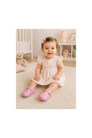 My Baby Kumsal % 100 Deri Bebe Babet Ayakkabı Taban Ve İç Astar Tamamen Deriden Üretilmiştir. Pembe Pembe