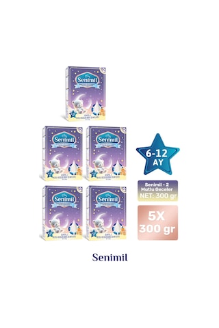 Senimil 2 Mutlu Geceler Bebek Devam Sütü 300 G 5 Adet