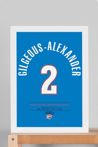 Shai Gilgeous Alexander Forma Çerçeveli Tablo - Nba Oklahoma City Thunder Jersey
