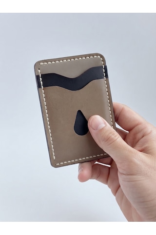 Luna Luster El Yapımı Hakiki Deri Minimalist Kartlık Ve İnce Cüzdan Drc96 Acı Kahverengi