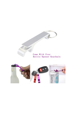 Suofeng Stahl-abs Açıcı Seti: 9.5cm Kapaklı Kavanoz Açıcı Beyaz + Taşınabilir Anahtar Zinciri Lp5 Gümüş Beyaz