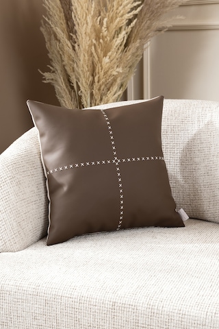 Ivy Soft Deri Kahve Kırlent Kılıfı 45x45 2546 Kahverengi