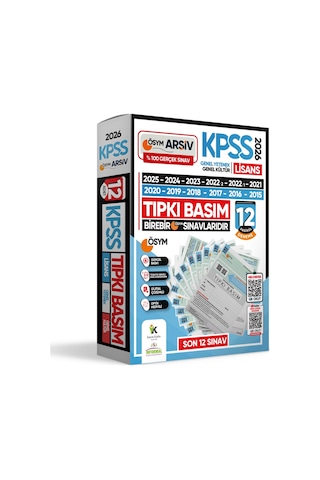 2026 KPSS Lisans ÖSYM Çıkmış Soru Tıpkı Basım 12li Deneme Paketi Video Çözümlü Türkiye Geneli