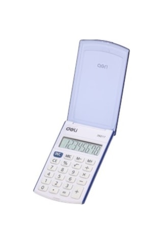 Deli 39217 Mini Hesap Makinası Kapaklı Mavi Çok Renkli