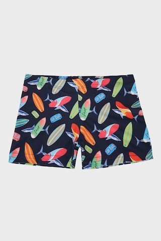 Slipstop Daniel Desenli Lastikli Bel Boxer Mayo Short Erkek Çocuk Mayo Short Sr2631000007 Lacivert
