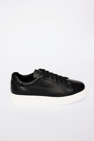 AC&Co / Altınyıldız Classics Erkek Sıyah %100 Deri Rahat Taban Esnek Sneaker Ayakkabı Siyah