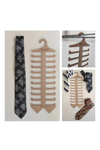 Kıravat Askısı Özel Tasarım Ahşap 5mm Boyasız Doğal Renk Ahşap