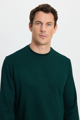 Tudors Erkek Relax Fit Rahat Kesim Uzun Kollu Ekstra Yumuşak Bisiklet Yaka Yeşil Sweatshirt-41873 Yeşil